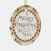 Kerst Holly Antiek Groet Keramisch Ornament (Rechts)