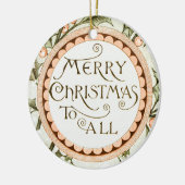 Kerst Holly Antiek Groet Keramisch Ornament (Links)