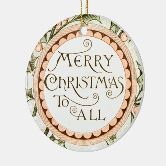 Kerst Holly  Antiek Groet Keramisch Ornament (Links)