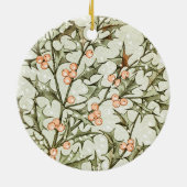Kerst Holly Antiek Groet Keramisch Ornament (Achterkant)