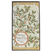 Kerst Holly  Antiek Groet Klein Cadeauzakje (Achterkant)