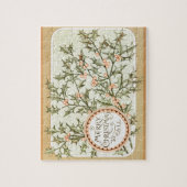 Kerst Holly  Antiek Groet Legpuzzel (Verticaal)