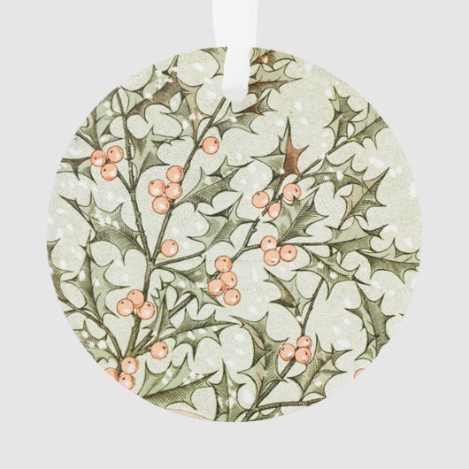 Kerst Holly  Antiek Groet Ornament (achterkant)