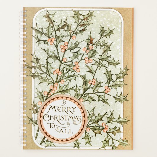 Kerst Holly  Antiek Groet Planner (Voorkant)