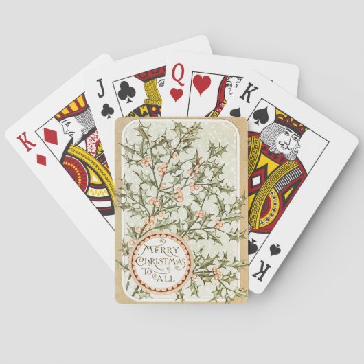 Kerst Holly Antiek Groet Pokerkaarten (Achterkant)