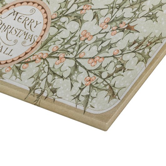 Kerst Holly  Antiek Groet Snijplank (Hoek)