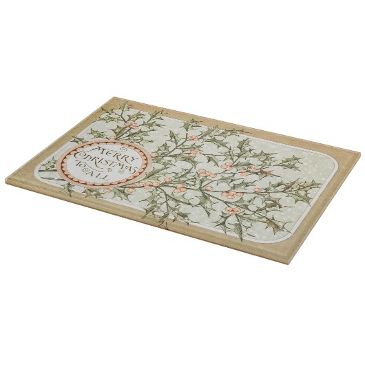 Kerst Holly  Antiek Groet Snijplank (Hoek)