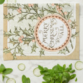 Kerst Holly Antiek Groet Theedoek (Gevouwen)