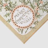 Kerst Holly Antiek Groet Tissuepapier (Detail)