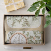 Kerst Holly Antiek Groet Tissuepapier (Geschenk)