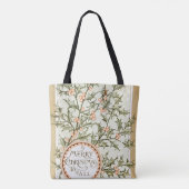 Kerst Holly  Antiek Groet Tote Bag (Achterkant)