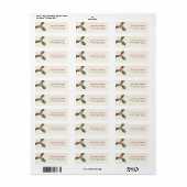 Kerst Holly Berries Adresetiketten Etiket (Full Sheet)