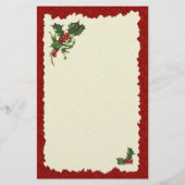 Kerst Holly Berries Briefpapier (Voorkant)