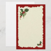 Kerst Holly Berries Briefpapier (Voorkant / Achterkant)