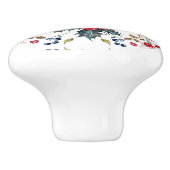 Kerst Holly & Berries Drawer Pull Keramische Knop (Zijkant)