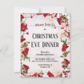 Kerst Holly Berries Kerstavond Kaart (Voorkant)