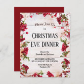 Kerst Holly Berries Kerstavond Kaart (Voorkant / Achterkant)