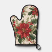 Kerst Holly & Berries Oven Mitt Ovenwant (Voorkant)