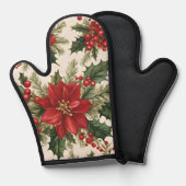 Kerst Holly & Berries Oven Mitt Ovenwant (Voorkant / Achterkant)