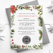 Kerst Holly Berries Party Kaart