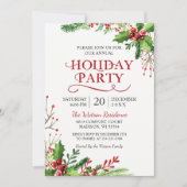 Kerst Holly Berries Roustic Chic Holiday Kaart (Voorkant)