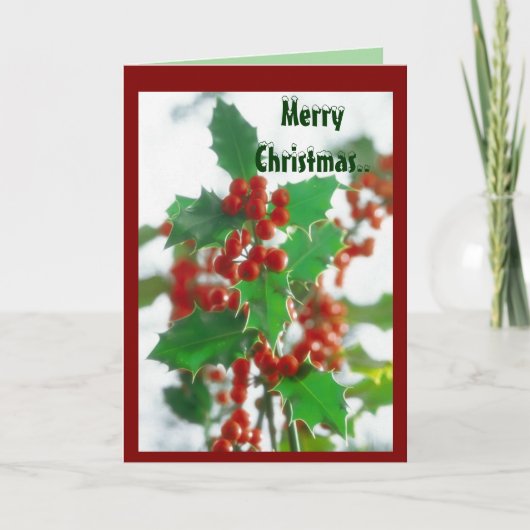 Kerst Holly Berry Feestdagen Kaart (Voorkant)
