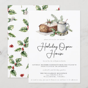 kerst Holly Berry Holiday Open House Kaart