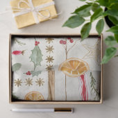 Kerst Holly Berry kaneel Sinaasappel Decoupage Tissuepapier (Geschenk)