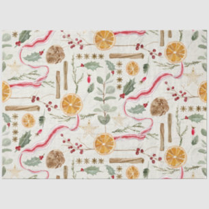 Kerst Holly Berry kaneel Sinaasappel Decoupage Tissuepapier