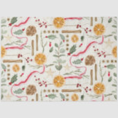 Kerst Holly Berry kaneel Sinaasappel Decoupage Tissuepapier (Voorkant)