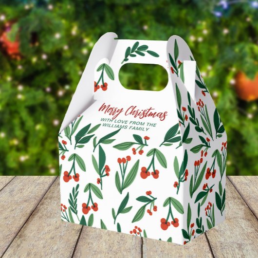 Kerst Holly Berry Leaves Holiday Bedankdoosjes