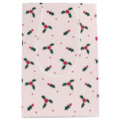 Kerst Holly Berry & Leaves Holiday Medium Cadeauzakje (Voorkant)