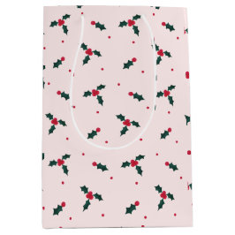 Kerst Holly Berry & Leaves Holiday Medium Cadeauzakje