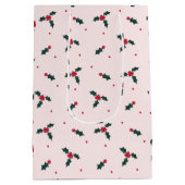 Kerst Holly Berry & Leaves Holiday Medium Cadeauzakje (Achterkant)