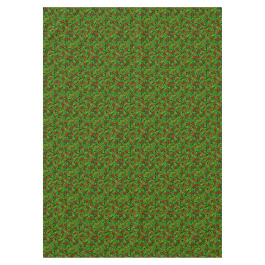 Kerst Holly Berry Leaves Tablecloth Tafelkleed (Voorkant)
