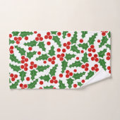 Kerst Holly Berry patroon rood en groen Bad Handdoek (Handdoek)