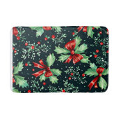 Kerst Holly Berry Pattern Badmat (Voorkant)