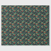 Kerst Holly Berry Pattern Cadeaupapier (Vlak)