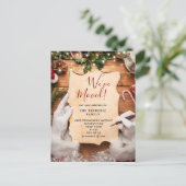 Kerst Holly Berry Rustic Bark We zijn verhuisd Aankondigingskaart (Staand voorkant)