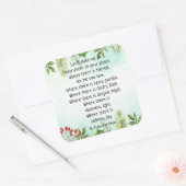 Kerst Holly Berry St. Francis Prayer Vierkante Sticker (Envelop)