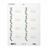 Kerst Holly Bes Elegant Adreslabel Etiket (Full Sheet)