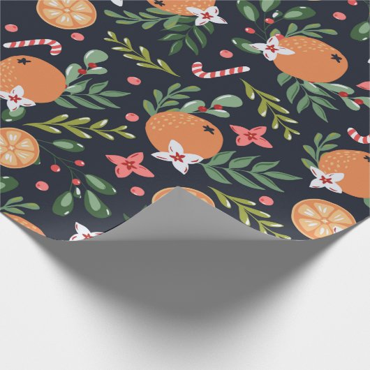 Kerst Holly bessen en Fruit Wrapping Paper Cadeaupapier (Hoek)