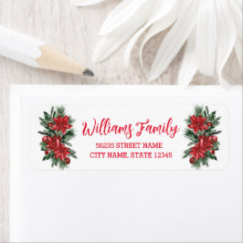 kerst holly bessen florood calligrafie etiket