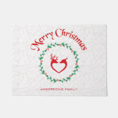 Kerst Holly bessen krans Deurmat (Voorkant)