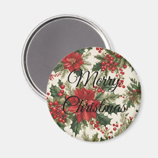 Kerst Holly & bessen magneet