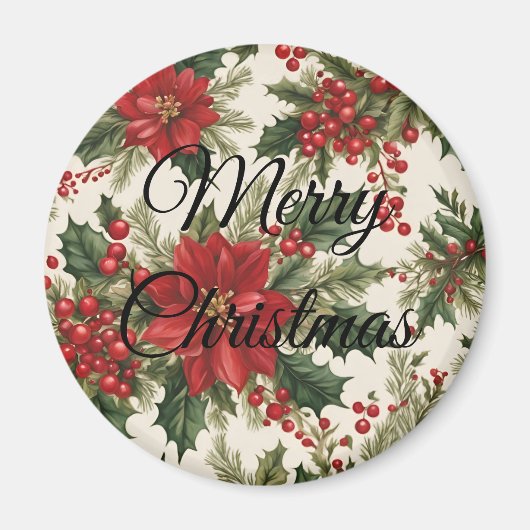 Kerst Holly & bessen magneet (Voorkant)