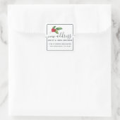Kerst Holly bessen We hebben verplaatst nieuw adre Vierkante Sticker (Tas)