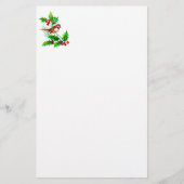 Kerst Holly & Bird II Stationery Briefpapier (Voorkant)