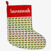 Kerst Holly Bladeren & Bessen Klokken & Gift Grote Kerstsok (Voorkant)