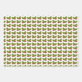 Kerst Holly Bladeren & Bessen Klokken & Gift Inpakpapier Vel (Voorkant)